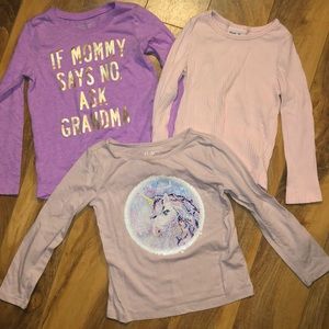 ⭐️5/$25⭐️ Bundle long sleeve girls shirts size 4t